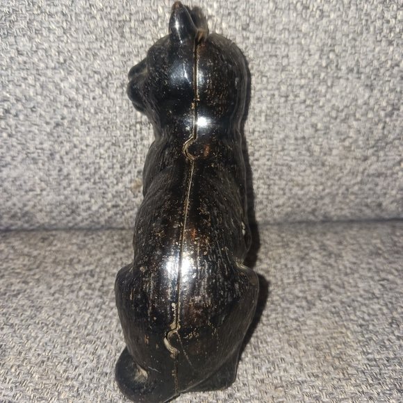 Early 1900's Cast Iron Black Cat Coin Bank - Picture 2 of 5